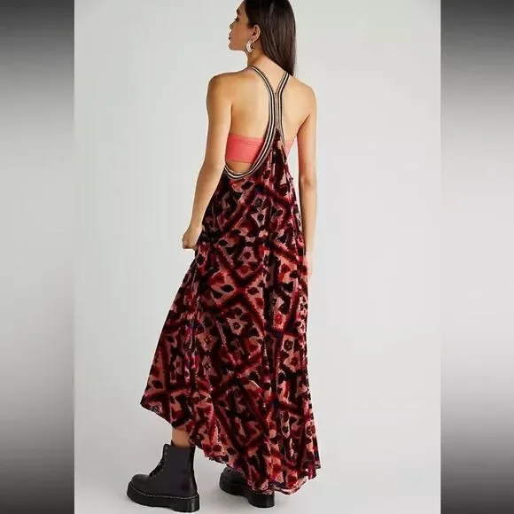 New FREE PEOPLEMicah Maxi Dress - Rust Combo